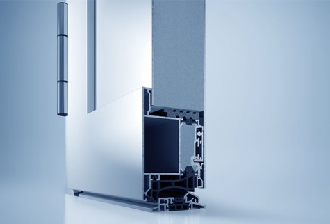 Vstupní dveře Le Corbusier - průřez profilu vstupních dveří včetně výplně