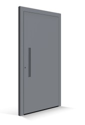 Le Corbusierovy vchodové dveře - výplň dveří: gris 59 - lišta kliky: gris fonce 59
