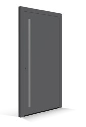 Le Corbusierovy vchodové dveře - Výplň dveří: gris fonce 31 - Lišta kliky: gris 31