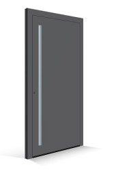 Le Corbusierovy vchodové dveře - výplň dveří gris fonce 31 - lišta kliky outremer pale