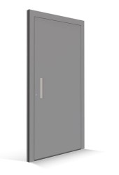 Le Corbusierovy vchodové dveře - výplň dveří gris 31 - lišta kliky gris clair 31