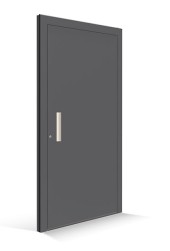 Le Corbusierovy vchodové dveře - výplň dveří gris fonce 31 - lišta kliky blanc ivoire