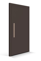 Vchodové dveře Le Cobusier - dveřní výplň terre dombre brulee - lišta na kliku ombre brulee claire