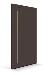 Le Corbusierovy vchodové dveře - Dveřní výplň terre dombre brulee - Lišta na kliku ombre naturelle moyenne