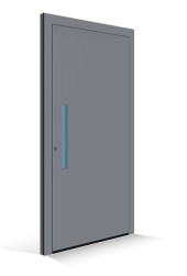 Le Corbusier vchodové dveře - výplň dveří gris 59 - lišta na kliku ceruleen vif