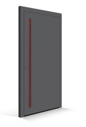 Le Corbusierovy vchodové dveře - výplň dveří gris fonce 31 - lišta kliky le rubis