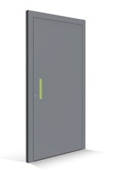 Le Corbusierovy vchodové dveře - výplň dveří gris 59 - lišta kliky vert clair